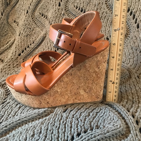 Limelight Brown Cork Wedge Heels - Picture 6 of 6
